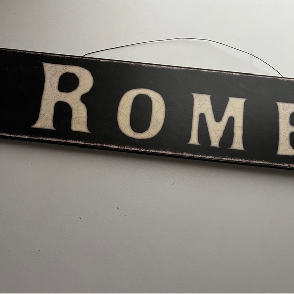 Rome Italy Hanging 4 inchx 12 inch Wooden Sign, Wall Dcor for Home and Office - Picture 1 of 6